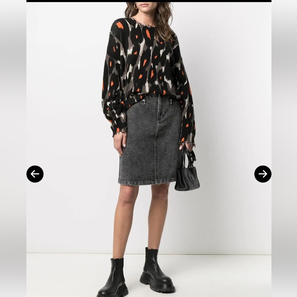 A.P.C NWT Black Faded Denim Skirt Size XS